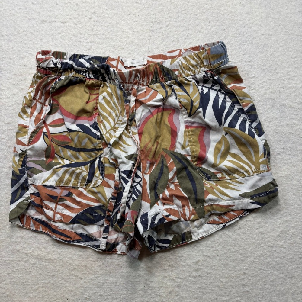 C&C California Tropical Leaf Print Lyocell Shorts Elastic Waist Womens Med #220 - Picture 5 of 6